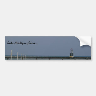 Lake Michigan Shores Beacon Light Bumper Sticker