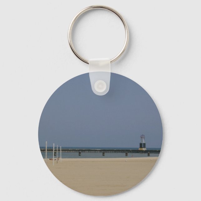 Lake Michigan Shores Beacon Light Key Ring (Front)
