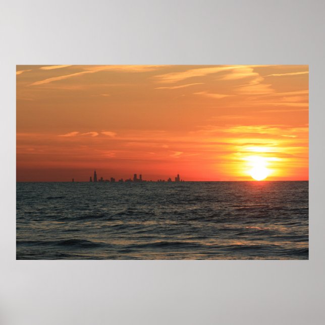 Lake Michigan Sunset 1 Poster (Front)