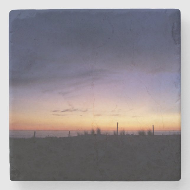 Lake Michigan Sunset Stone Coaster (Front)