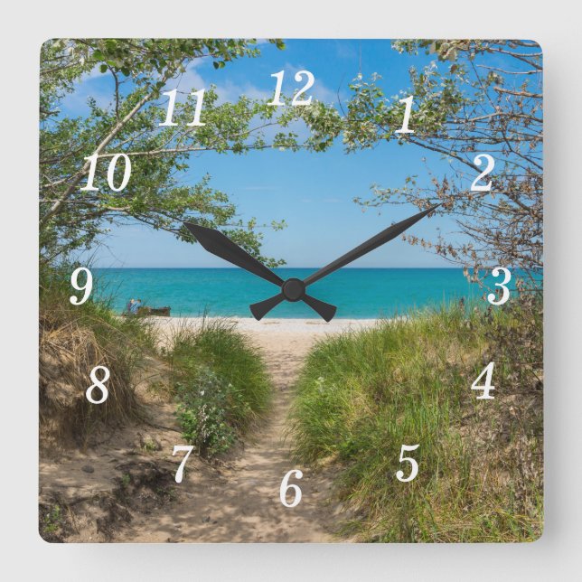 Lake Michigan Tranquillity Wall Clock (Front)