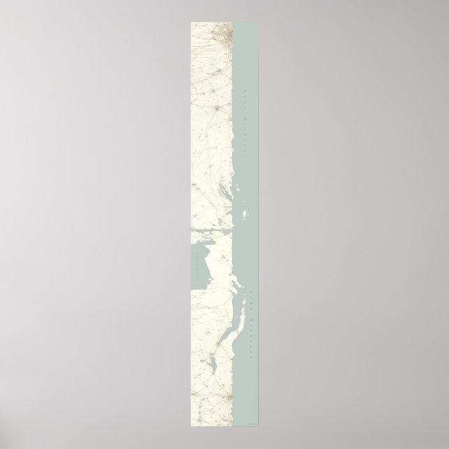 Lake Michigan Unfurled, Vertical, 60 x 10 Poster (Front)