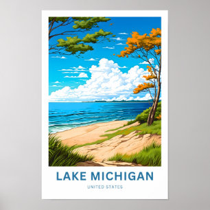 Lake Michigan United States Travel Print