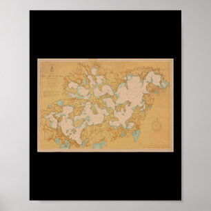 Lake Minnetonka Map T Shirt Poster
