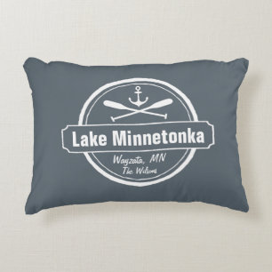 Lake Minnetonka Minnesota anchor town and name Decorative Cushion