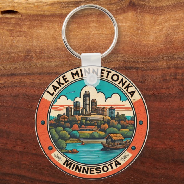 Lake Minnetonka, Minnesota fishing and boating Key Ring (Front)