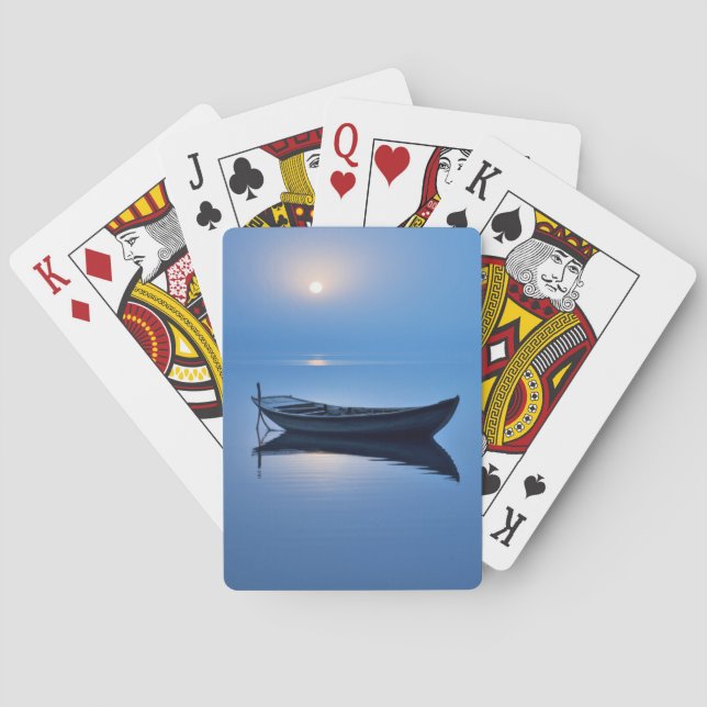 Lake Mist Moon Light Tranquil Peaceful  Playing Cards (Back)