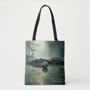 Lake Mist Tranquil Peaceful Nature  Tote Bag