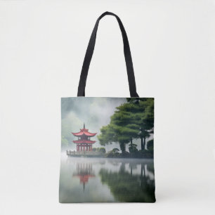 Lake Mist Tranquil Peaceful Nature Tote Bag