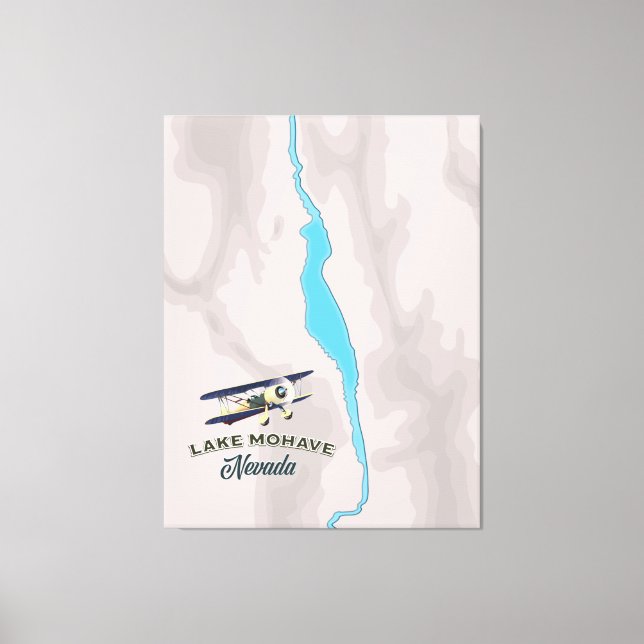 Lake Mohave Nevada Map Canvas Print (Front)