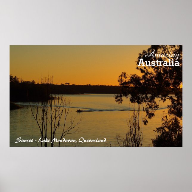 Lake Monduran sunset poster (Front)
