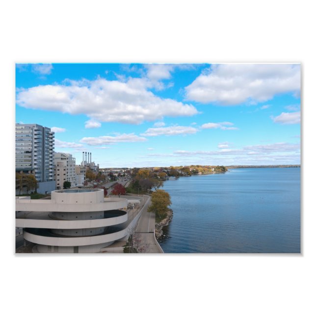 Lake Monona and Downtown Madison Photo Print (Front)