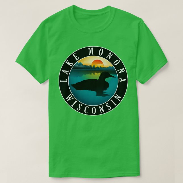 Lake Monona Wisconsin Loon T-Shirt (Design Front)