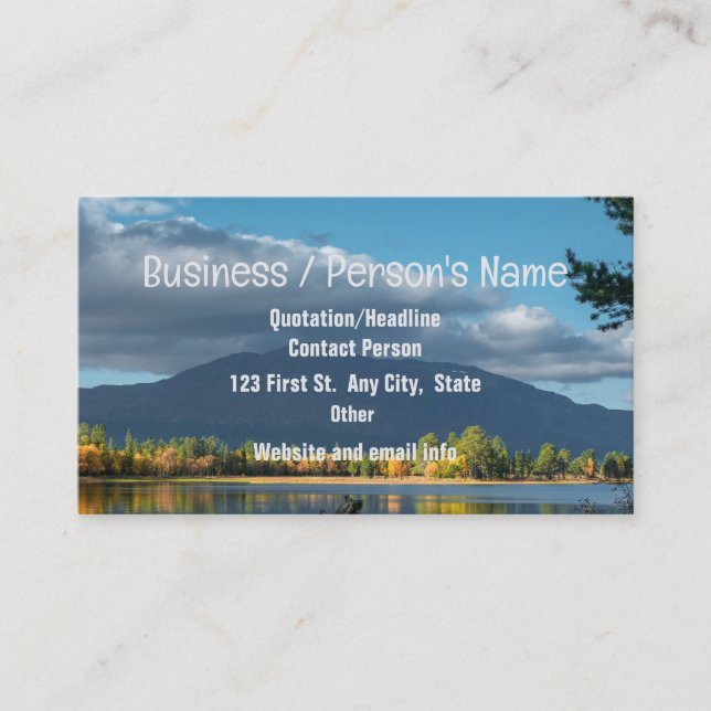 Lake Mountain Scenery Landscape Peaceful Business Card (Front)