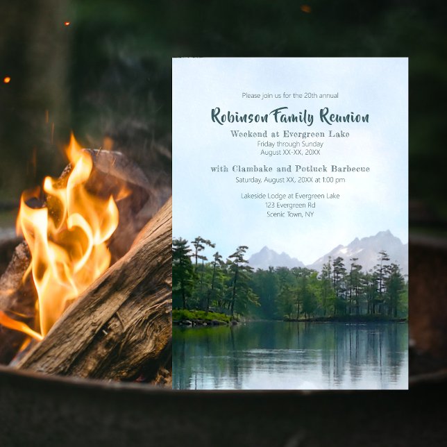 Lake Mountains Family Reunion Camping Weekend Invitation (Creator Uploaded)