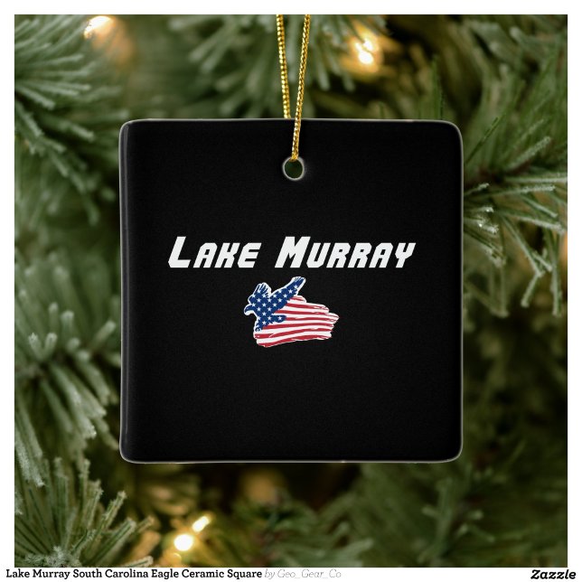 Lake Murray South Carolina Eagle Ceramic Square Ornament (Creator Uploaded)