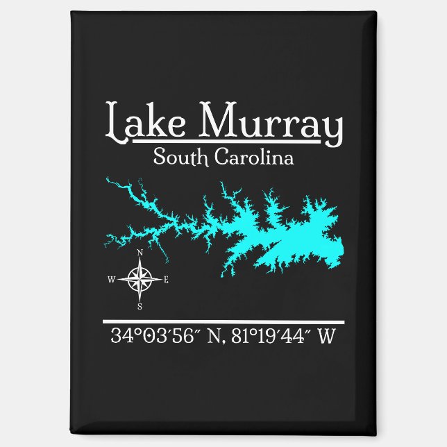 Lake Murray South Carolina Map Coordinates Artwork Magnet (Front)