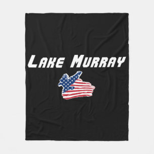 Lake Murray South Carolina Patriotic Eagle Fleece  Blanket