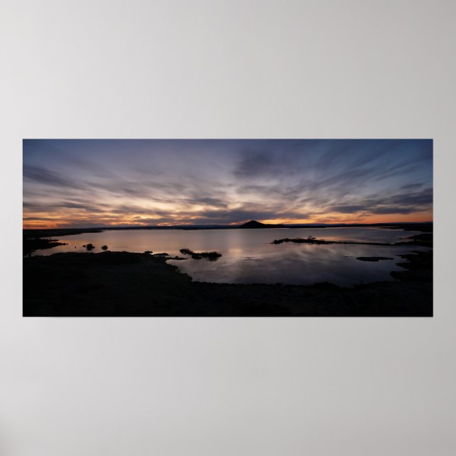 Lake Myvatn sunset poster (Front)