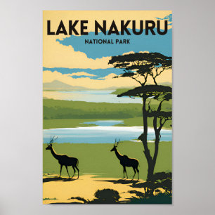 Lake nakuru National Park Travel Poster