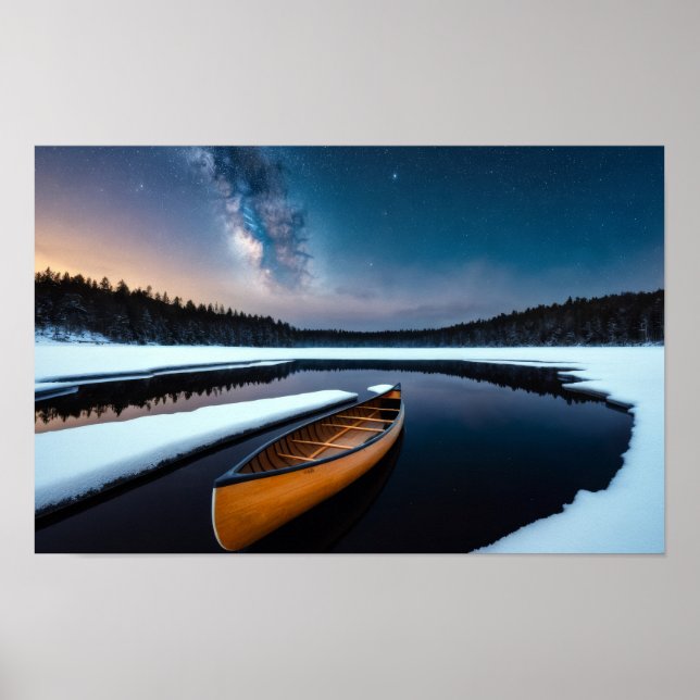 Lake Nature Outdoors Landscape Calm Peaceful Relax Poster (Front)