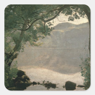 Lake Nemi, 1843 Square Sticker
