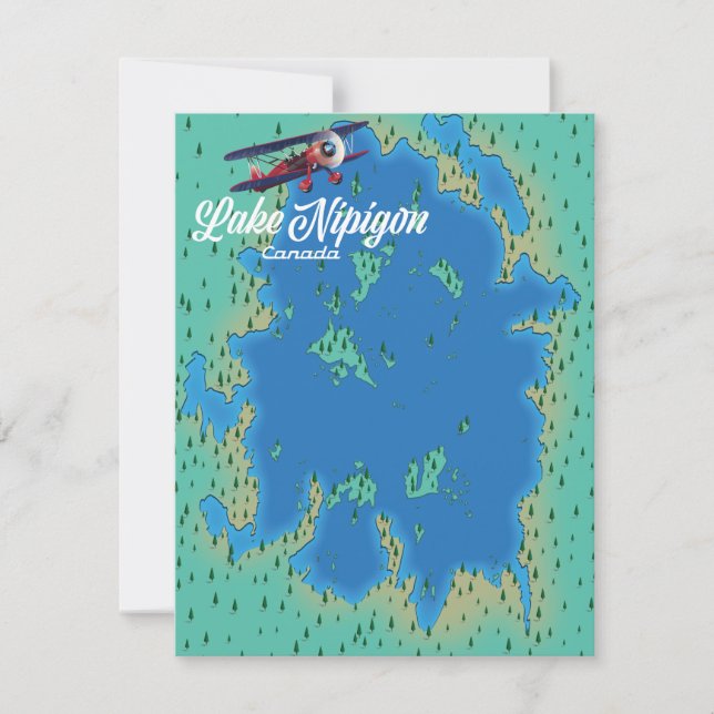 Lake Nipigon Canada map (Front)