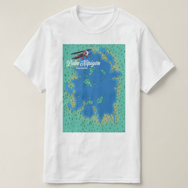 Lake Nipigon Canada map T-Shirt (Design Front)