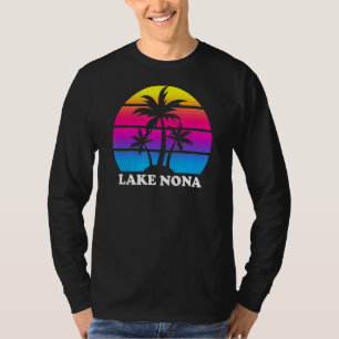 Lake Nona Florida Retro Palm Tree Sunset Vacation T-Shirt