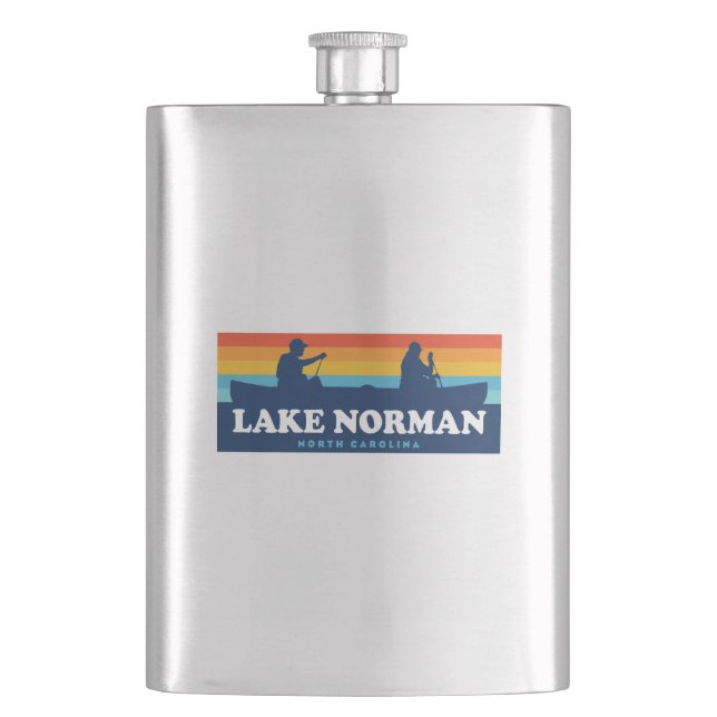 Lake Norman North Carolina Canoe Hip Flask (Front)