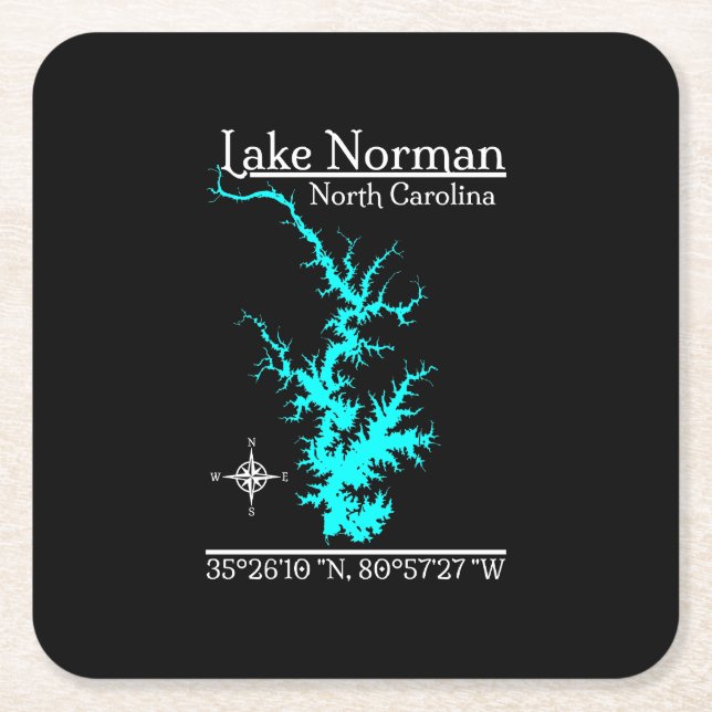 Lake Norman North Carolina Coordinates Coaster (Front)