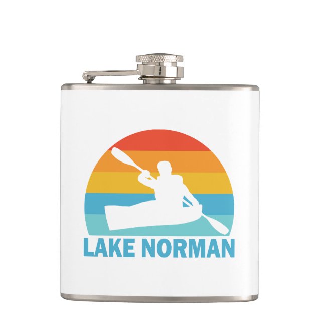 Lake Norman North Carolina Kayak Hip Flask (Front)
