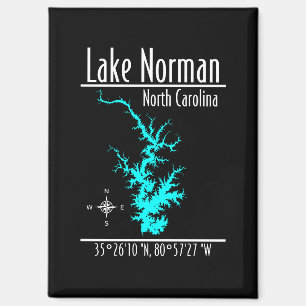 Lake Norman North Carolina Map Coordinates Magnet