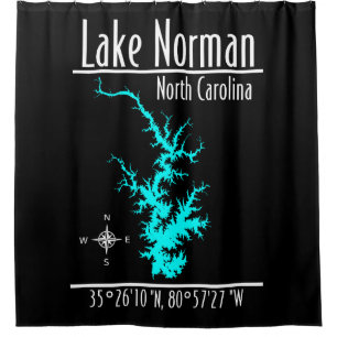 Lake Norman North Carolina Map Shower Curtain