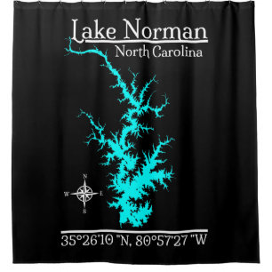 Lake Norman North Carolina Map Shower Curtain