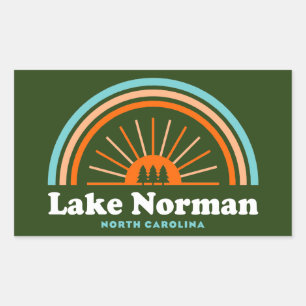 Lake Norman North Carolina Rainbow Rectangular Sticker