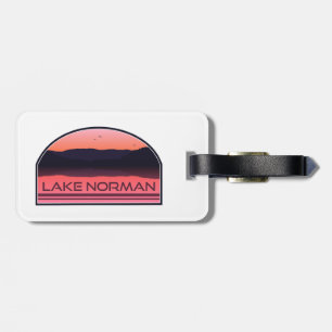 Lake Norman North Carolina Red Sunrise Luggage Tag