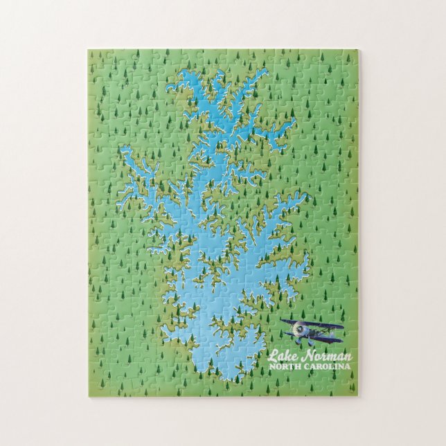 Lake Norman South Carolina retro map Jigsaw Puzzle (Vertical)