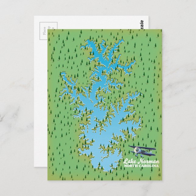 Lake Norman South Carolina retro map Postcard (Front/Back)