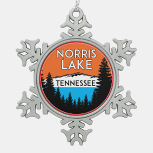Lake Norris Tennessee Snowflake Pewter Christmas Ornament