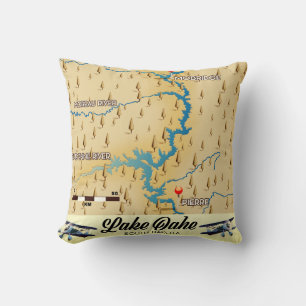 Lake Oahe South Dakota map Cushion