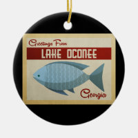 Lake Oconee Georgia Blue Fish Vintage Travel