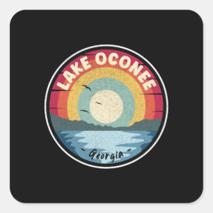 Lake Oconee Georgia Colorful Scene Square Sticker