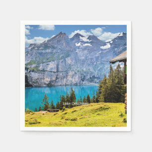 Lake Oeschinen scenic photograph Napkin
