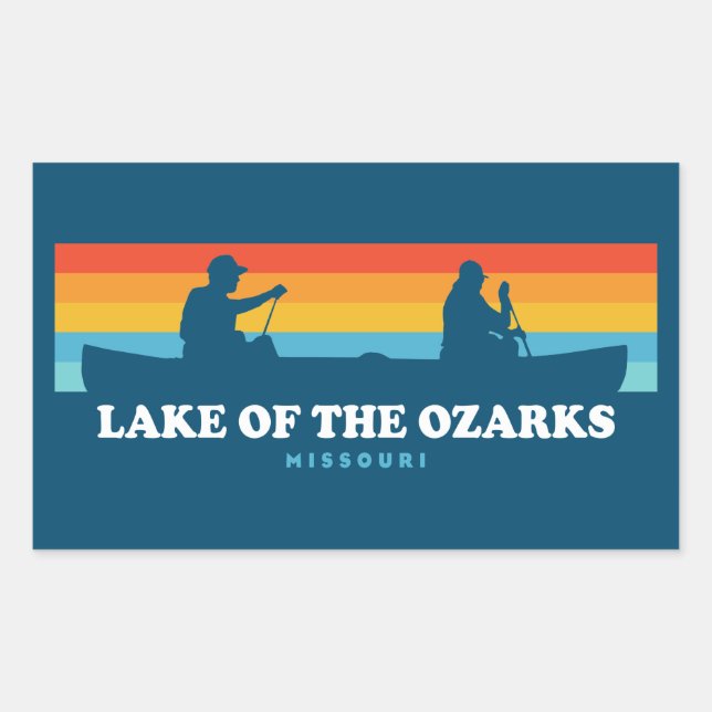 Lake Of The Ozarks Missouri Canoe Rectangular Sticker (Front)