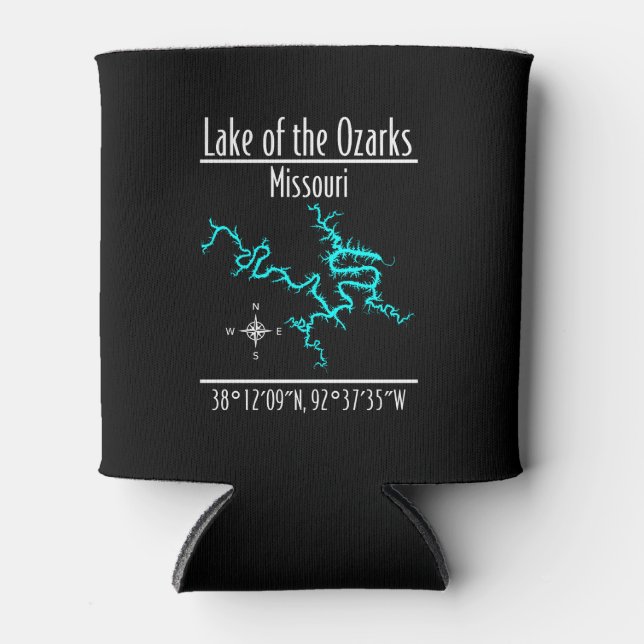 Lake of the Ozarks Missouri Coordinates Can Cooler (Front)