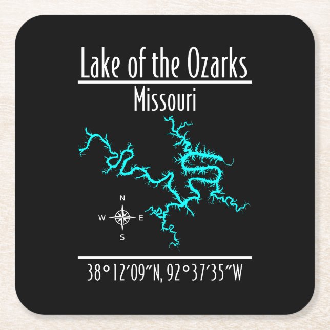 Lake of the Ozarks Missouri Coordinates Coaster (Front)