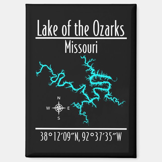 Lake of the Ozarks Missouri Coordinates Magnet (Front)