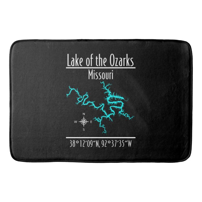 Lake of the Ozarks Missouri Map Bath Mat (Front)