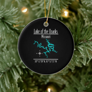 Lake of the Ozarks Missouri Map Ceramic Ornament